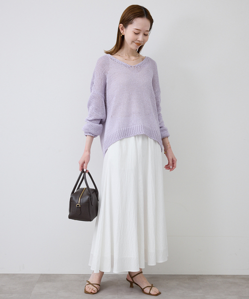 SLOBE IENA（スローブイエナ）の「ナイロンワッシャー切り替えギャザースカート（スカート・レディース・ブラック/ホワイト/ベージュ・FREE）」の14枚目の写真