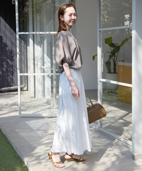 SLOBE IENA(スローブイエナ)の「ナイロンワッシャー切り替えギャザースカート(スカート・レディース・ベージュ/ブラック/ホワイト・FREE)」の18枚目の写真