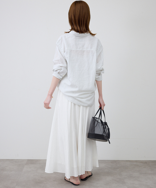 SLOBE IENA（スローブイエナ）の「ナイロンワッシャー切り替えギャザースカート（スカート・レディース・ベージュ/ブラック/ホワイト・FREE）」の17枚目の写真