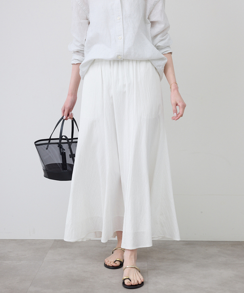 SLOBE IENA（スローブイエナ）の「ナイロンワッシャー切り替えギャザースカート（スカート・レディース・ベージュ/ブラック/ホワイト・FREE）」の18枚目の写真