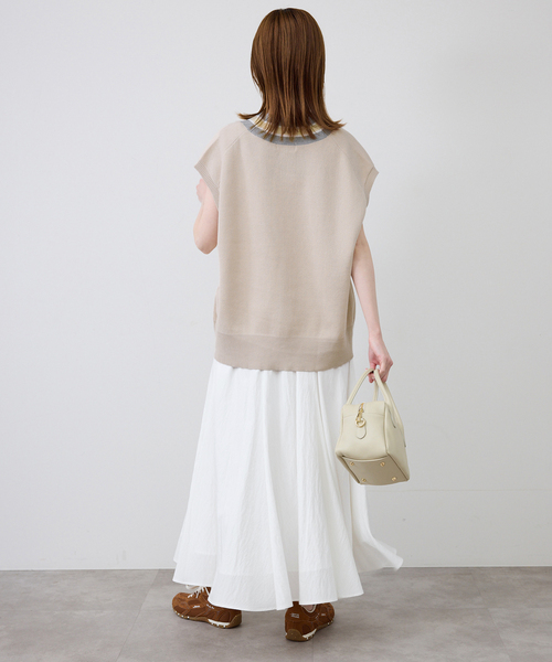 SLOBE IENA（スローブイエナ）の「ナイロンワッシャー切り替えギャザースカート（スカート・レディース・ブラック/ホワイト/ベージュ・FREE）」の18枚目の写真