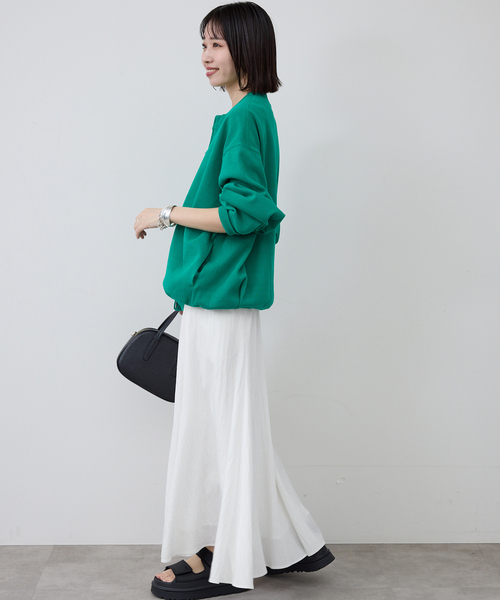 SLOBE IENA（スローブイエナ）の「ナイロンワッシャー切り替えギャザースカート（スカート・レディース・ブラック/ホワイト/ベージュ・FREE）」の22枚目の写真