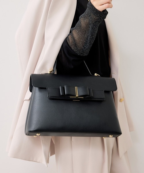 VIS（ビス）の「リボンベルトワンハンドルバッグ/軽量・2WAY（ハンドバッグ・レディース・ベージュ/ブラック/オフホワイト・FREE）」の15枚目の写真