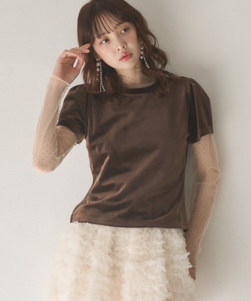Nadana(ナダナ)の「ドットインナーセットベロアトップス(Tシャツ/カットソー・レディース・ブラック/ブラウン・FREE)」の21枚目の写真