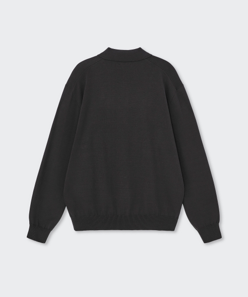 MUSINSA STANDARD（ムシンサスタンダード）の「ウォッシャブルスーピマコットン長袖ニットポロシャツ[ダークグレー]（ニット/セーター・メンズ・その他・MEDIUM/LARGE/X-LARGE/2XL/SMALL）」の8枚目の写真