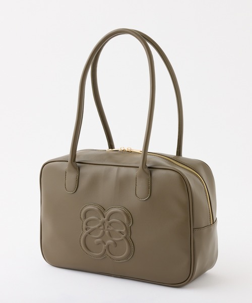 Seemi. byNICECLAUP（ シーミーバイナイスクラップ）の「【Seemi.】キャリーオン可能/エンボススクエアボストン（ボストンバッグ・レディース・グレイッシュベージュ/カーキ/モカ・FREE）」の4枚目の写真