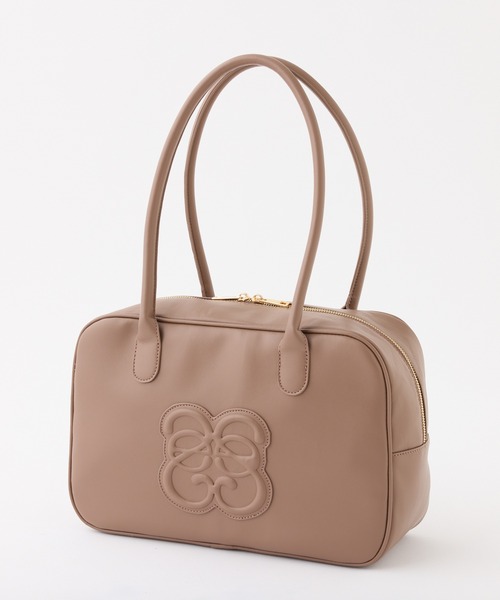 Seemi. byNICECLAUP（ シーミーバイナイスクラップ）の「【Seemi.】キャリーオン可能/エンボススクエアボストン（ボストンバッグ・レディース・グレイッシュベージュ/カーキ/モカ・FREE）」の5枚目の写真