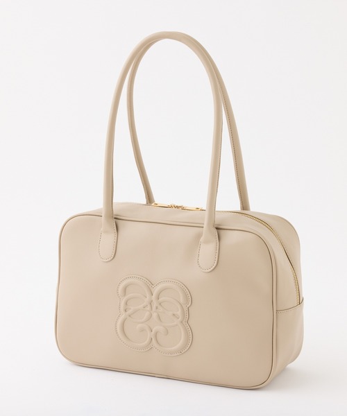 Seemi. byNICECLAUP（ シーミーバイナイスクラップ）の「【Seemi.】キャリーオン可能/エンボススクエアボストン（ボストンバッグ・レディース・グレイッシュベージュ/カーキ/モカ・FREE）」の6枚目の写真