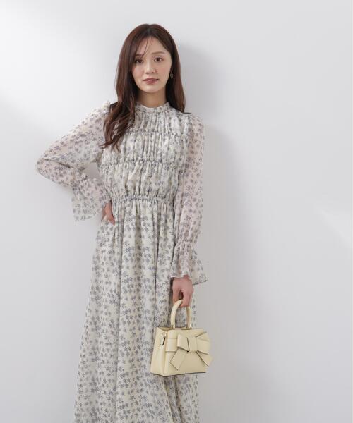 PROPORTION BODY DRESSING（プロポーションボディドレッシング）の「シアーシャーリングワンピース / 1216140204（ワンピース・レディース・ネイビー/ベージュ/オフホワイト・SMALL/MEDIUM/P/S）」の12枚目の写真