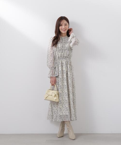 PROPORTION BODY DRESSING（プロポーションボディドレッシング）の「シアーシャーリングワンピース / 1216140204（ワンピース・レディース・ネイビー/ベージュ/オフホワイト・SMALL/MEDIUM/P/S）」の13枚目の写真