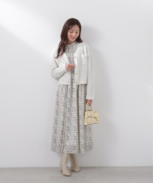 PROPORTION BODY DRESSING（プロポーションボディドレッシング）の「シアーシャーリングワンピース / 1216140204（ワンピース・レディース・ネイビー/ベージュ/オフホワイト・SMALL/MEDIUM/P/S）」の18枚目の写真