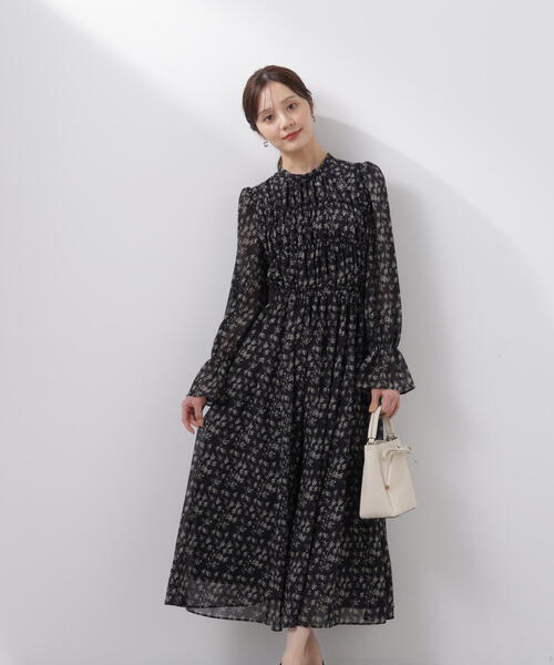 PROPORTION BODY DRESSING（プロポーションボディドレッシング）の「シアーシャーリングワンピース / 1216140204（ワンピース・レディース・ネイビー/ベージュ/オフホワイト・SMALL/MEDIUM/P/S）」の3枚目の写真