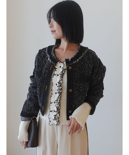 LAGUNAMOON(ラグナムーン)の「リブフリルカーデニットプルオーバー(ニット/セーター・レディース・ライトブルー/ブラウン/ホワイト・FREE)」の19枚目の写真