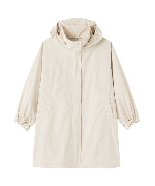 無印良品（ムジルシリョウヒン）の「婦人　撥水ＵＶカットフードがしまえるロングコート（その他アウター・レディース・アイボリー/スモーキーグリーン系/ダークネイビー・S/M/L/XL）」の11枚目の写真