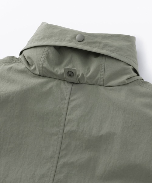 無印良品（ムジルシリョウヒン）の「婦人　撥水ＵＶカットフードがしまえるロングコート（その他アウター・レディース・アイボリー/スモーキーグリーン系/ダークネイビー・S/M/L/XL）」の14枚目の写真