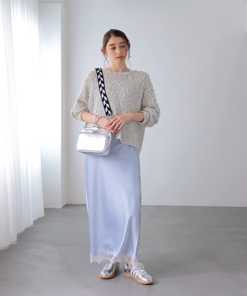 Jines(ジネス)の「リボンチュールニット(ニット/セーター・レディース・ブルー/ブラック・38)」の13枚目の写真