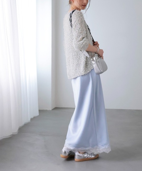 Jines(ジネス)の「リボンチュールニット(ニット/セーター・レディース・ブルー/ブラック・38)」の15枚目の写真