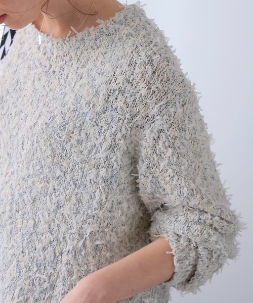 Jines(ジネス)の「リボンチュールニット(ニット/セーター・レディース・ブルー/ブラック・38)」の17枚目の写真