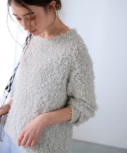 Jines(ジネス)の「リボンチュールニット(ニット/セーター・レディース・ブルー/ブラック・38)」の18枚目の写真