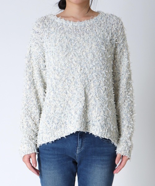 Jines(ジネス)の「リボンチュールニット(ニット/セーター・レディース・ブルー/ブラック・38)」の19枚目の写真