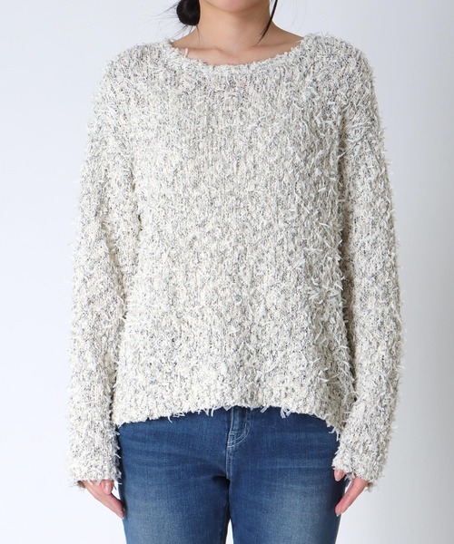 Jines(ジネス)の「リボンチュールニット(ニット/セーター・レディース・ブルー/ブラック・38)」の8枚目の写真