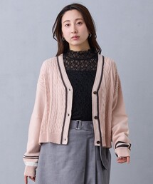 NICOLE CLUB（ニコル　クラブ）の「アシメ配色チルデンカーディガン（カーディガン/ボレロ）」