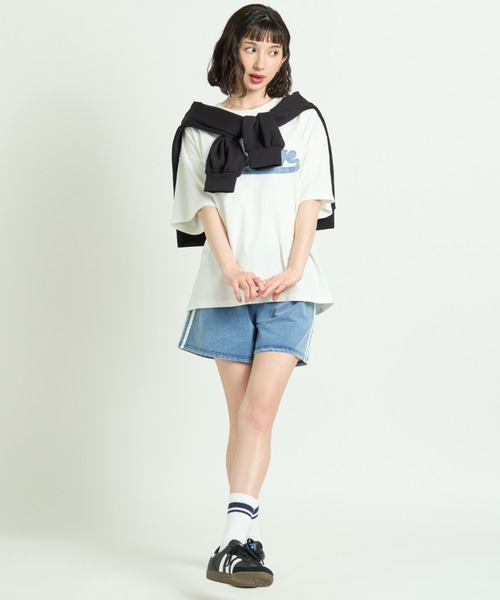 A.D.C.L.(エーディーシーエル)の「カットデニム サイドライン トラックショートパンツ(その他パンツ・レディース・ブラック/サックスブルー・M/L)」の17枚目の写真