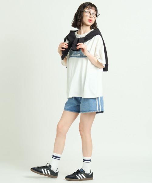 A.D.C.L.(エーディーシーエル)の「カットデニム サイドライン トラックショートパンツ(その他パンツ・レディース・ブラック/サックスブルー・M/L)」の19枚目の写真