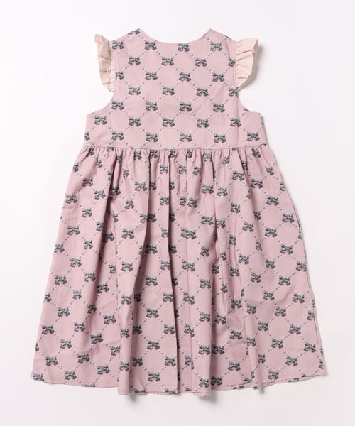 nino（ニノ）の「＊綿100％＊リボンパールプリントジャンパースカート（ジャンパースカート・キッズ・スモークピンク・130cm/140cm）」の2枚目の写真