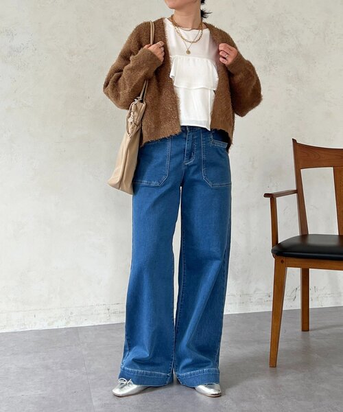 un dix cors（アンディコール）の「シャギーカーデ（カーディガン/ボレロ・レディース・ライトグレー/インディゴブルー・FREE）」の11枚目の写真