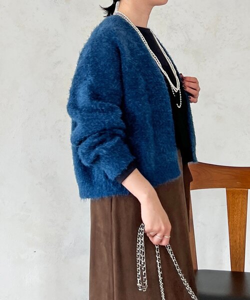 un dix cors（アンディコール）の「シャギーカーデ（カーディガン/ボレロ・レディース・ライトグレー/インディゴブルー・FREE）」の13枚目の写真