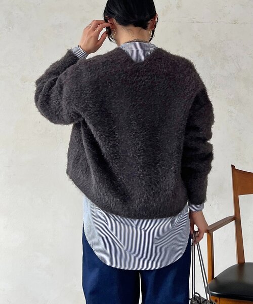 un dix cors（アンディコール）の「シャギーカーデ（カーディガン/ボレロ・レディース・ライトグレー/インディゴブルー・FREE）」の16枚目の写真