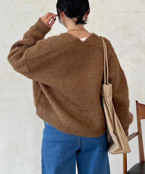 un dix cors（アンディコール）の「シャギーカーデ（カーディガン/ボレロ・レディース・ライトグレー/インディゴブルー・FREE）」の20枚目の写真