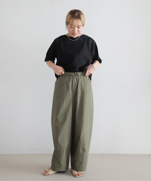NOMBRE IMPAIR（ノンブルアンペール）の「ムラプリントコットン　ビット付きバレルパンツ（その他パンツ・レディース・カーキ/チャコールグレー・FREE）」の20枚目の写真