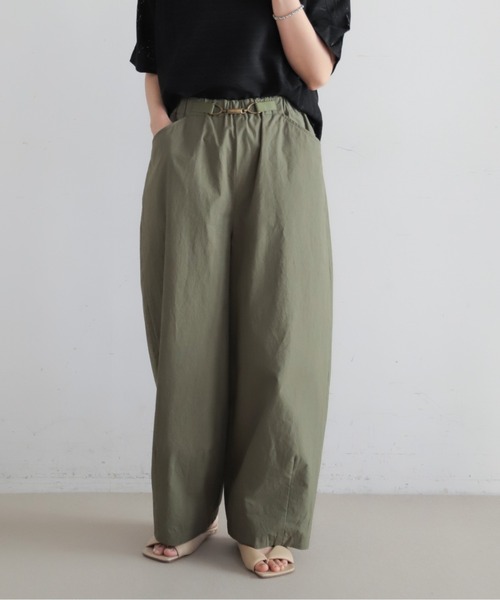 NOMBRE IMPAIR（ノンブルアンペール）の「ムラプリントコットン　ビット付きバレルパンツ（その他パンツ・レディース・カーキ/チャコールグレー・FREE）」の16枚目の写真