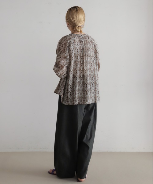 NOMBRE IMPAIR（ノンブルアンペール）の「ムラプリントコットン　ビット付きバレルパンツ（その他パンツ・レディース・カーキ/チャコールグレー・FREE）」の13枚目の写真