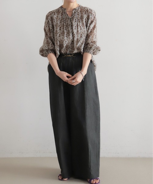 NOMBRE IMPAIR（ノンブルアンペール）の「ムラプリントコットン　ビット付きバレルパンツ（その他パンツ・レディース・カーキ/チャコールグレー・FREE）」の15枚目の写真