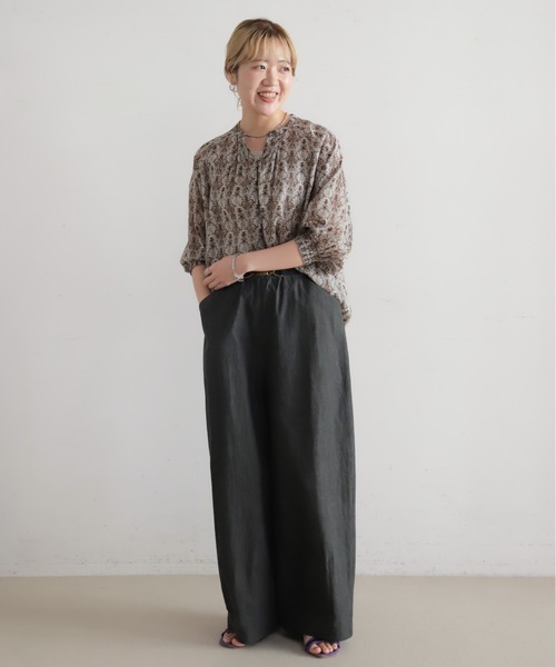 NOMBRE IMPAIR（ノンブルアンペール）の「ムラプリントコットン　ビット付きバレルパンツ（その他パンツ・レディース・カーキ/チャコールグレー・FREE）」の12枚目の写真