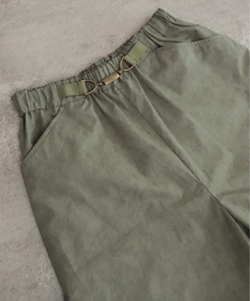 NOMBRE IMPAIR（ノンブルアンペール）の「ムラプリントコットン　ビット付きバレルパンツ（その他パンツ・レディース・カーキ/チャコールグレー・FREE）」の3枚目の写真