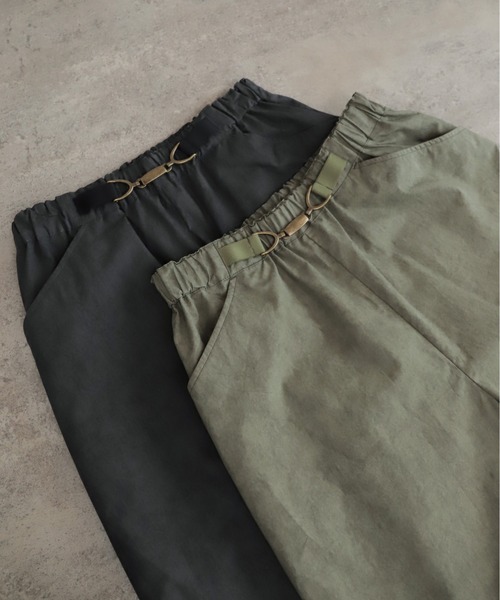 NOMBRE IMPAIR（ノンブルアンペール）の「ムラプリントコットン　ビット付きバレルパンツ（その他パンツ・レディース・カーキ/チャコールグレー・FREE）」の6枚目の写真