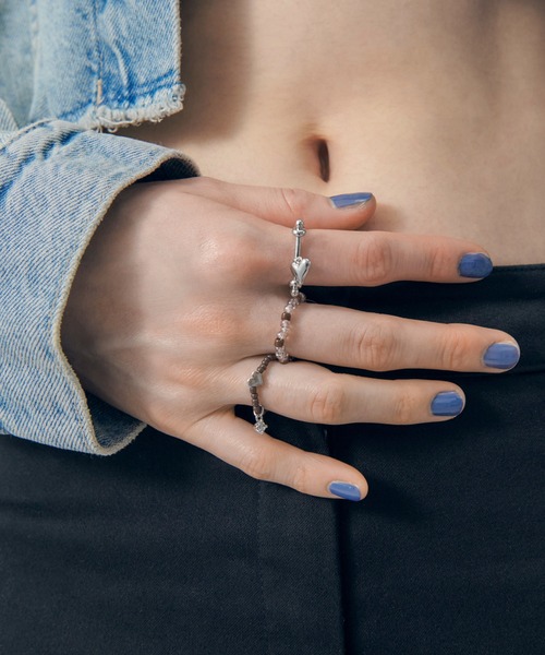 GOLDY（ゴールディ）の「カラー ビーズ × ハート セット リング（リング・レディース・ピンク/ブルー/ブラック/グリーン・FREE）」の7枚目の写真