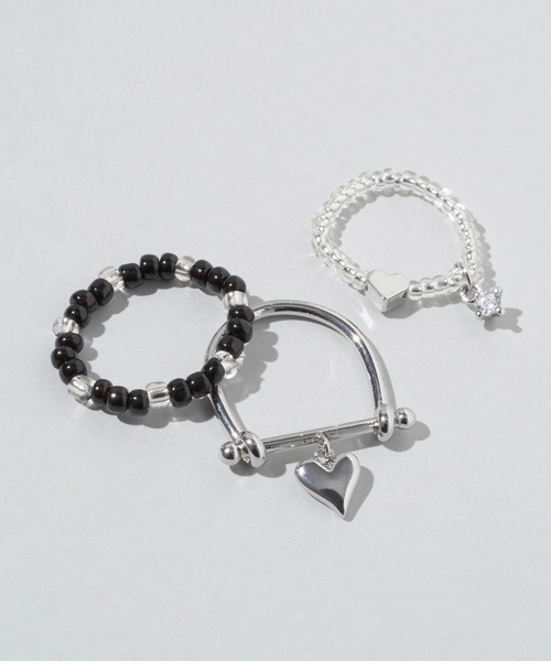 GOLDY（ゴールディ）の「カラー ビーズ × ハート セット リング（リング・レディース・ピンク/ブルー/ブラック/グリーン・FREE）」の16枚目の写真