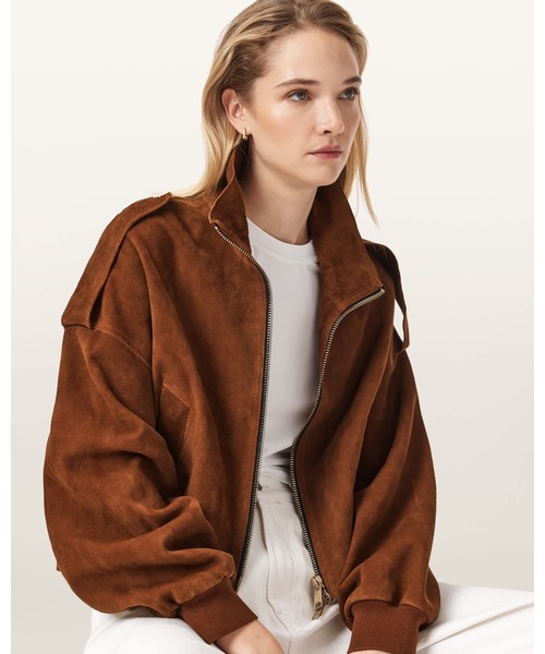 ALLSAINTS（オールセインツ）の「LOWDEN SUEDE JACKET | LOWDEN スエード ジャケット（その他アウター・レディース・ブラウン系その他・XS/L）」の2枚目の写真