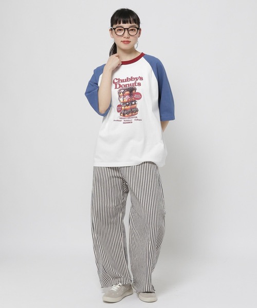 niko and...(ニコアンド)の「ハイカロリーラグランTシャツ(Tシャツ/カットソー・レディース・ブルー/ネイビー/パープル/グリーン・MEDIUM/LARGE)」の15枚目の写真