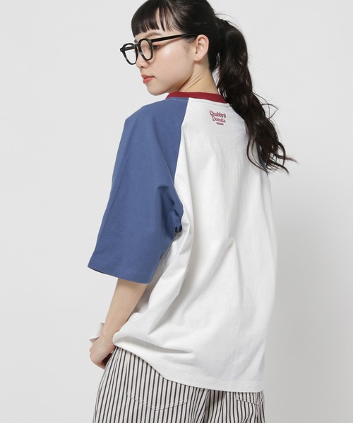 niko and...(ニコアンド)の「ハイカロリーラグランTシャツ(Tシャツ/カットソー・レディース・ブルー/ネイビー/パープル/グリーン・MEDIUM/LARGE)」の17枚目の写真