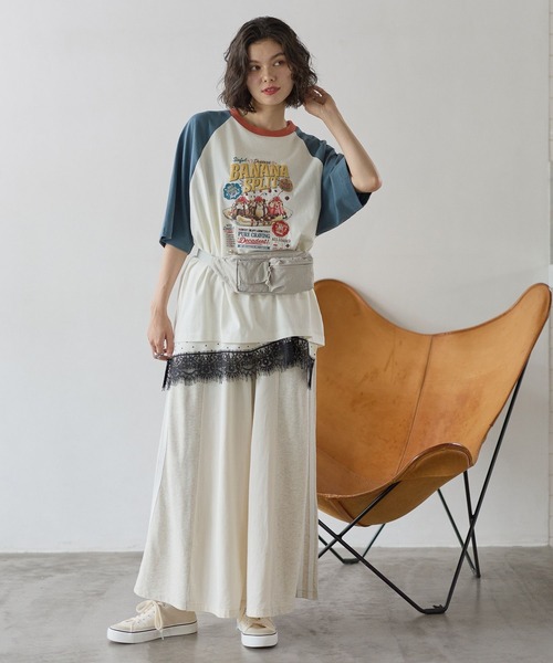 niko and...(ニコアンド)の「ハイカロリーラグランTシャツ(Tシャツ/カットソー・レディース・ブルー/ネイビー/パープル/グリーン/スカイブルー/セージグリーン・MEDIUM/LARGE)」の7枚目の写真