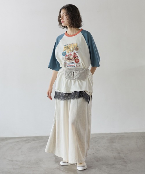 niko and...(ニコアンド)の「ハイカロリーラグランTシャツ(Tシャツ/カットソー・レディース・ブルー/ネイビー/パープル/グリーン/スカイブルー/セージグリーン・MEDIUM/LARGE)」の8枚目の写真