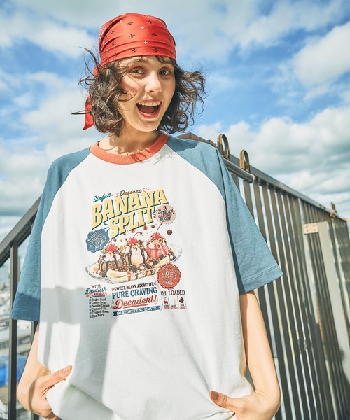 niko and...(ニコアンド)の「ハイカロリーラグランTシャツ(Tシャツ/カットソー・レディース・ブルー/ネイビー/パープル/グリーン/スカイブルー/セージグリーン・MEDIUM/LARGE)」の13枚目の写真