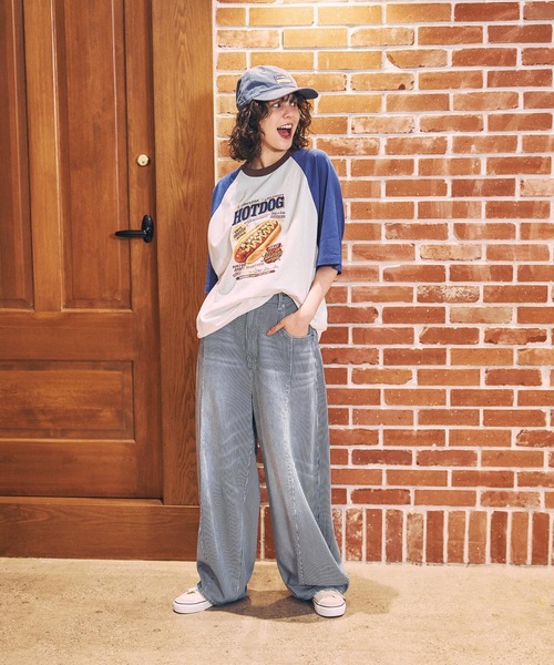 niko and...(ニコアンド)の「ハイカロリーラグランTシャツ(Tシャツ/カットソー・レディース・ブルー/ネイビー/パープル/グリーン/スカイブルー/セージグリーン・MEDIUM/LARGE)」の18枚目の写真
