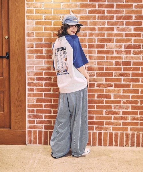 niko and...(ニコアンド)の「ハイカロリーラグランTシャツ(Tシャツ/カットソー・レディース・ブルー/ネイビー/パープル/グリーン/スカイブルー/セージグリーン・MEDIUM/LARGE)」の19枚目の写真